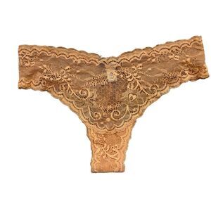 Ladies Tan Gold‎ Cosabella Lace Thong Panties One Size Made in Italy